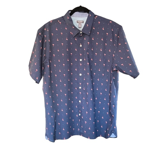 Van Heusen Never Tuck Mens Flamingo Button Down Collar Shirt Sz XL 17-17… - Picture 4 of 7